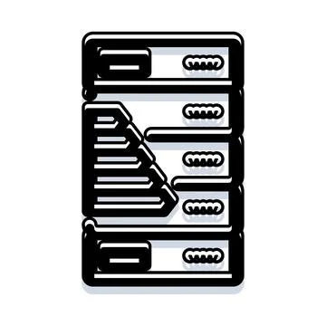 Server racks powering efficient cloud computing systems 스톡 일러스트