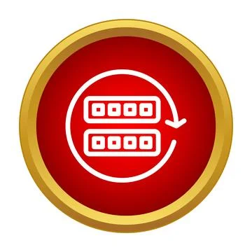 Server racks refresh icon with circular arrow Stock Illustration