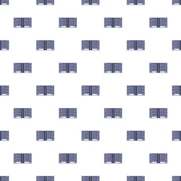 Server racks repeating seamless pattern on white background 库存插图