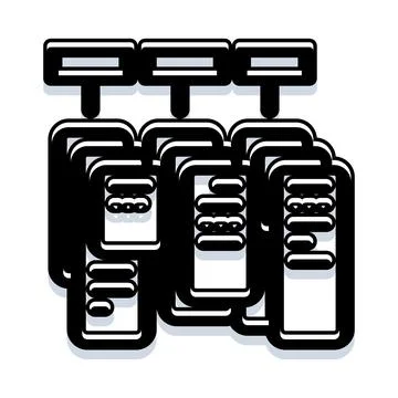 Server racks representing data storage and computing infrastructure Stock Illustration