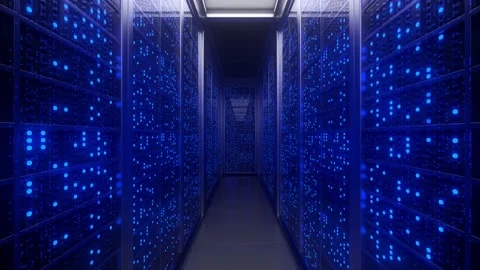 Server racks in server interior room data center. Server room center exchangi Stock Footage 156906748