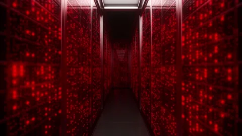 Server racks in server interior room data center. Server room center exchangi Stock Footage 156906756