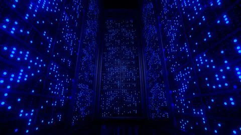 Server racks in server interior room data center. Server room center exchangi Stock Illustration