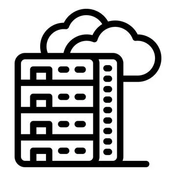 Server racks storing data in cloud computing system イラスト素材
