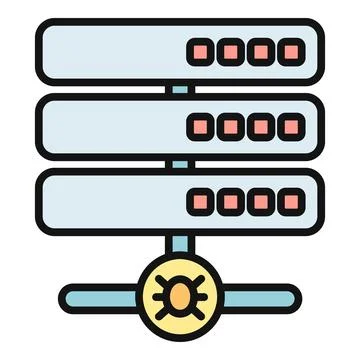 Server receiving cyber attack showing security vulnerability Stock Illustration