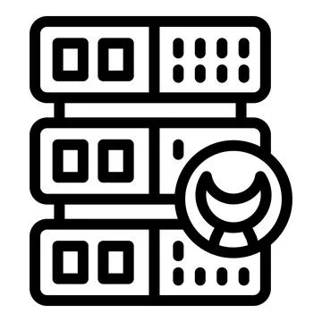 Server repair data icon outline vector. Alarm attack Stock Illustration