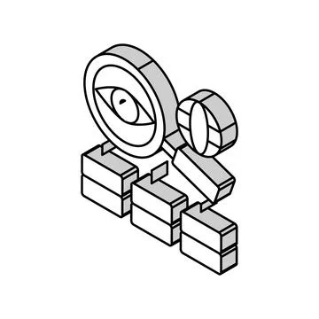 Server research isometric icon vector illustration sign Stock Illustration