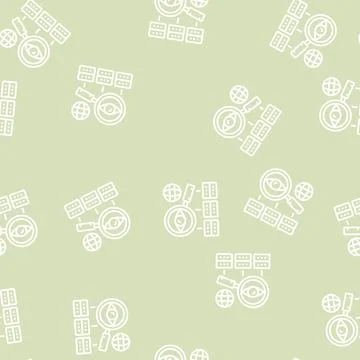 Server research line seamless pattern sign Stock Illustration