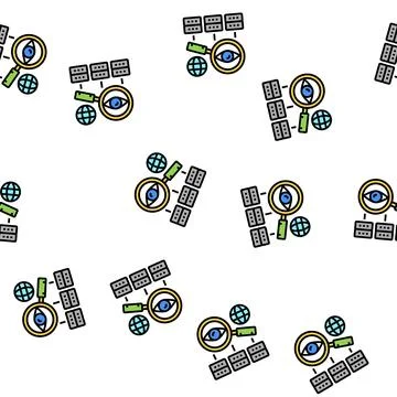 Server research vector seamless pattern sign イラスト素材