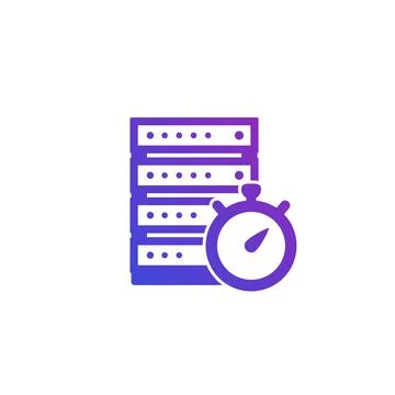Server response time icon on white 스톡 일러스트