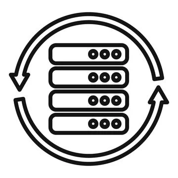 Server restore icon outline vector. Backup data Stock Illustration