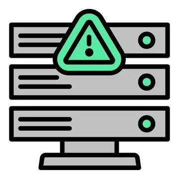 Server risk icon outline vector. Computer virus 스톡 일러스트