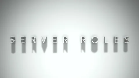 Server roles 3D title animation white text on a white background Stock Footage 299369329