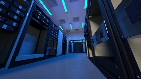 Server room 3D render Stock Footage 71799061