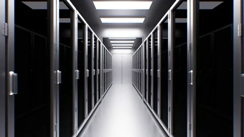 Server Room Abstract Modern Data Center. Information Data Storage, Mining Stock Footage 170886375