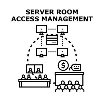 Server room access management protecting data infrastructure Stock-Illustration