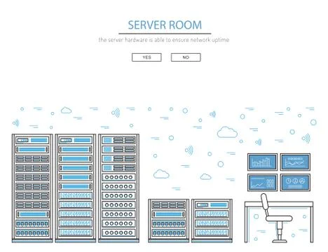 Server room and data center Stock Illustration