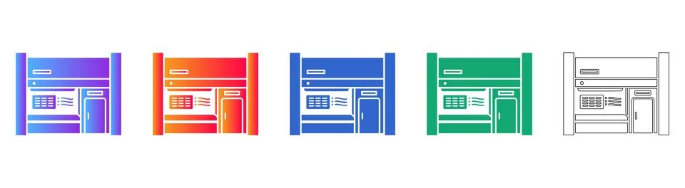 Server Room and Data Center Rack Icons Stock Illustration