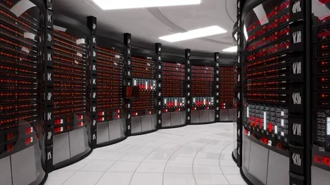 Server room and rack servers with server error Video stock 83181961