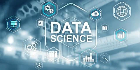 Server room background. Big Data science analysis information technology concept Stock Photos