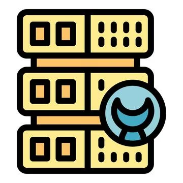 Server room being managed and secured by artificial intelligence system Illustrazione stock