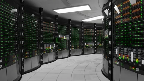 Server room, blackout Video stock 87779360