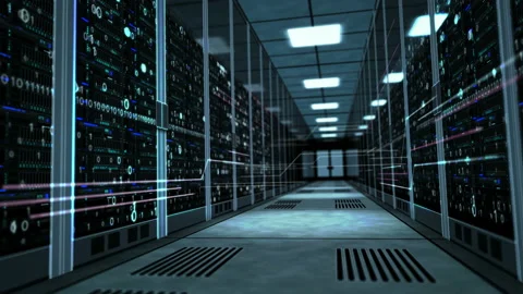 Server room camera flight up Video stock 105394299