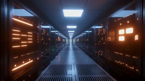 Premium AI Image  Room full of fantastic supercomputer data center  background abstract super computer