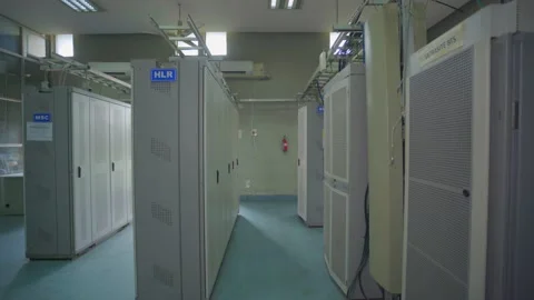Server Room Computer Racks All Around With Text, Stock Footage 220178380
