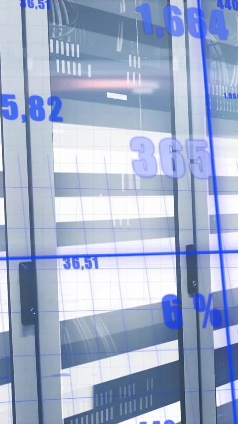 A server room with computer servers processing digital information Stock Footage 344402753
