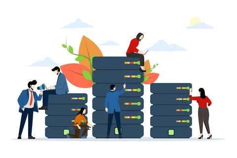 Server room concept for network and telecommunications technology Stock Illustration