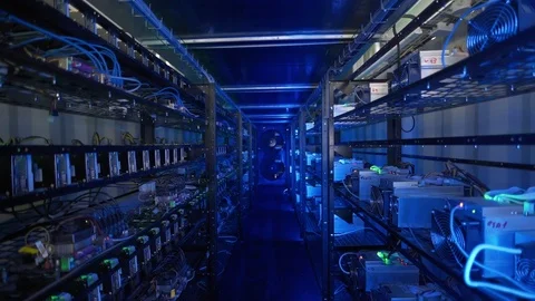 Server room for crypto currency mining. Stock-Footage 94762359