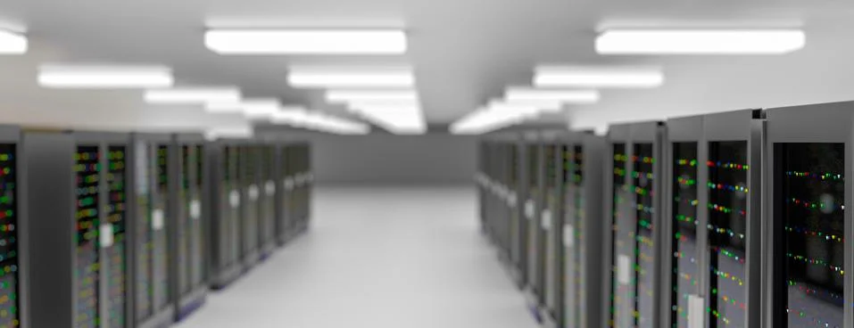 Server room data center. Backup, mining, hosting, mainframe, farm and computer Illustrazione stock