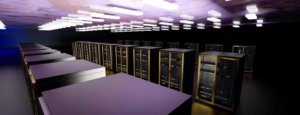 Server room data center. Backup, mining, hosting, mainframe, farm and computer 스톡 일러스트