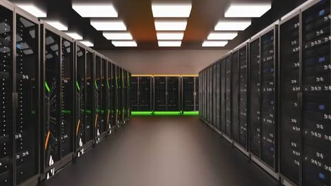 Server room data center. Backup, mining, hosting, mainframe, farm and computer 스톡 일러스트