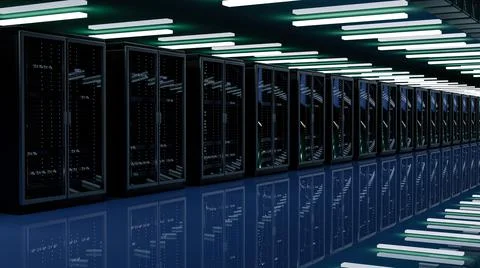 Server room data center. Backup, mining, hosting, mainframe, farm and computer 스톡 일러스트