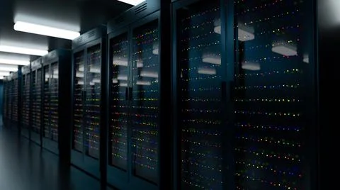 Server room data center. Backup, mining, hosting, mainframe, farm and computer 스톡 일러스트