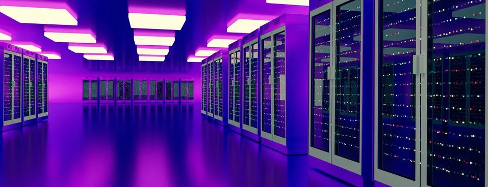 Server room data center. Backup, mining, hosting, mainframe, farm and computer 스톡 일러스트
