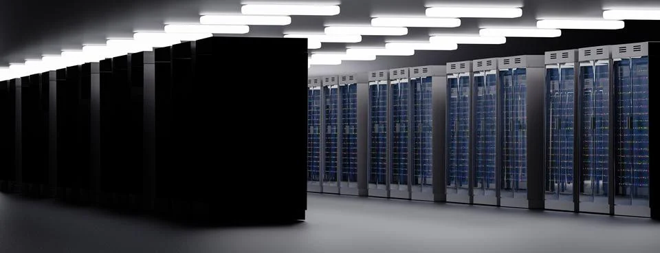 Server room data center. Backup, mining, hosting, mainframe, farm and computer 스톡 일러스트