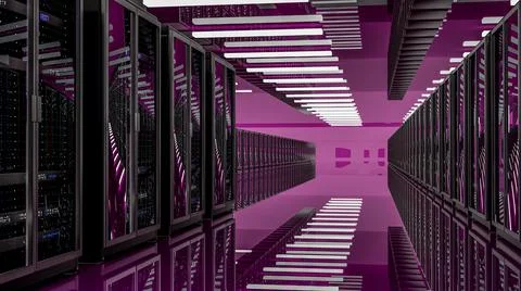 Server room data center. Backup, mining, hosting, mainframe, farm and computer Stock-Illustration