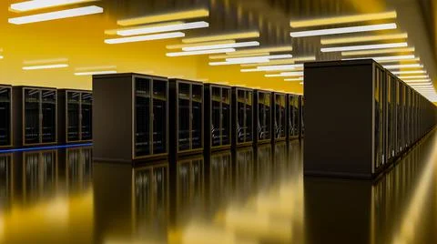 Server room data center. Backup, mining, hosting, mainframe, farm and computer イラスト素材