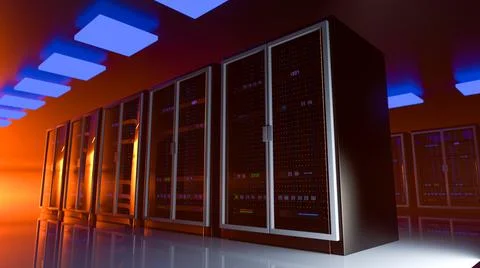 Server room data center. Backup, mining, hosting, mainframe, farm and computer 스톡 일러스트