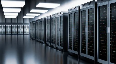 Server room data center. Backup, mining, hosting, mainframe, farm and computer 스톡 일러스트