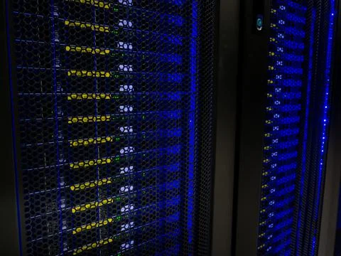 Server room data center. Backup, mining, hosting, mainframe 写真素材