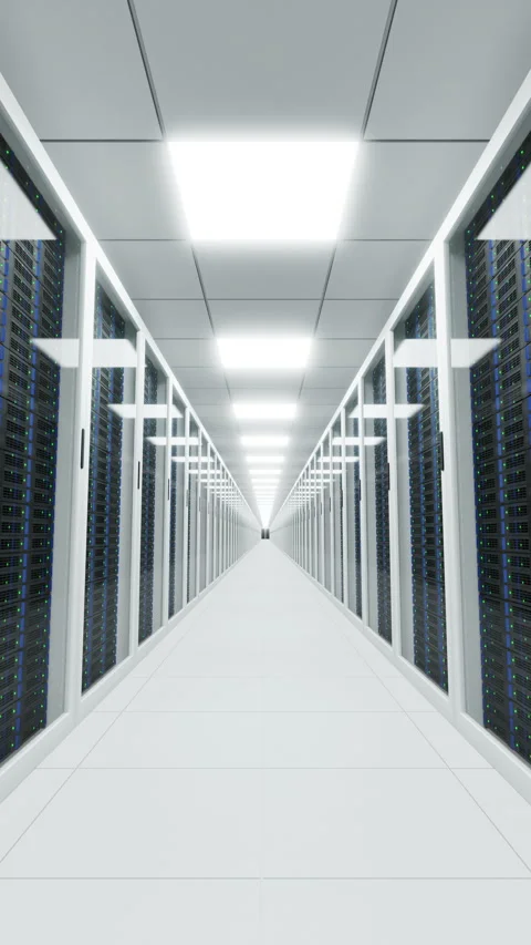 Server room in data center, infinite loop Stock Footage 284652734