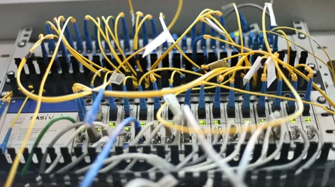 Server room, data center, internet connection, network, IT, communications Stock Footage 33433565