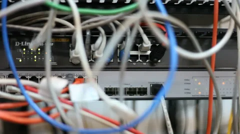 Server room, data center, internet connection, network, IT, communications Stock Footage 33433624