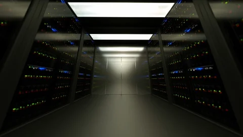 Server Room Data Center Loopable Animation Stock Footage