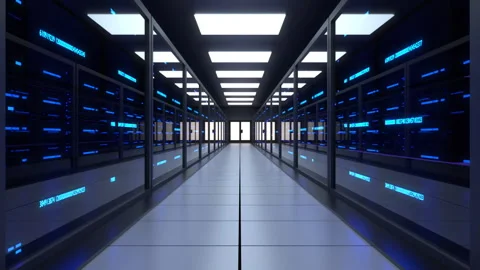 Server Room of data center with Network and data servers Stock Footage 139513417