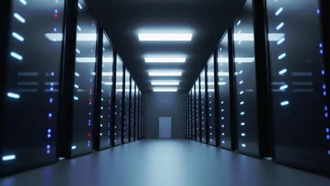 Server Room of data center with Network and data servers Stock Footage 156134552